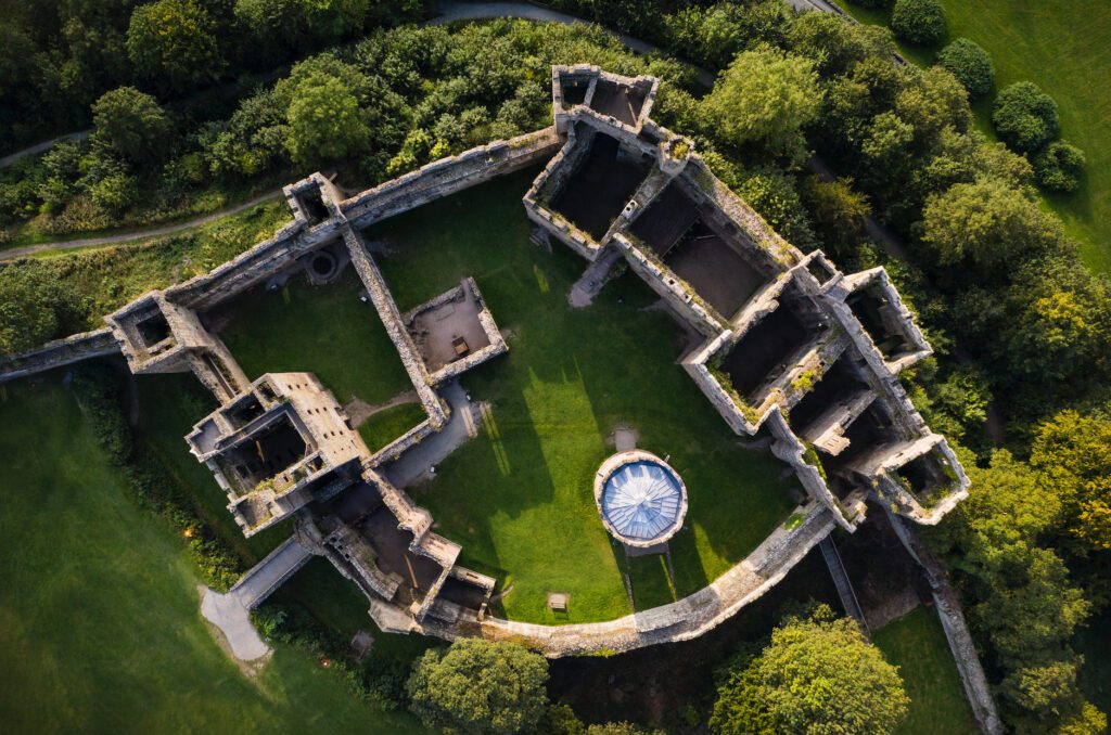 Aerial view of Ludlow Castle